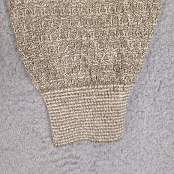 Vintage Bachrach Sweater Mens Large Brown Beige Cosby Style V-Neck Made In Italy - Picture 6 of 14